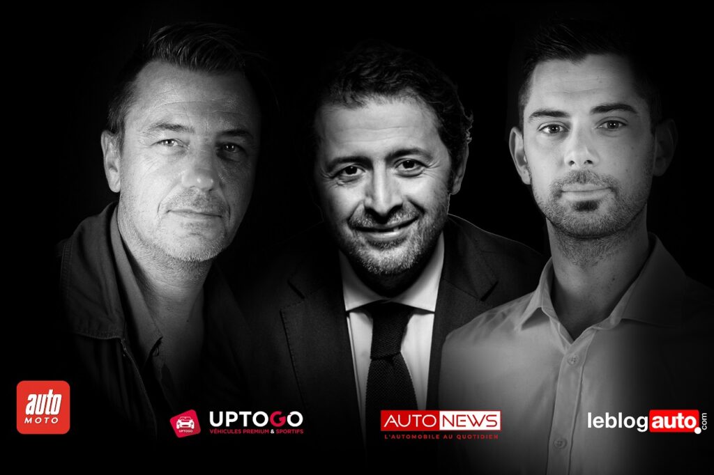 Didier Le Quemener et Amaury Peyrot, les cofondateurs d'UpToGo, encadrent Eric Aderdor, le président de Horyzon.