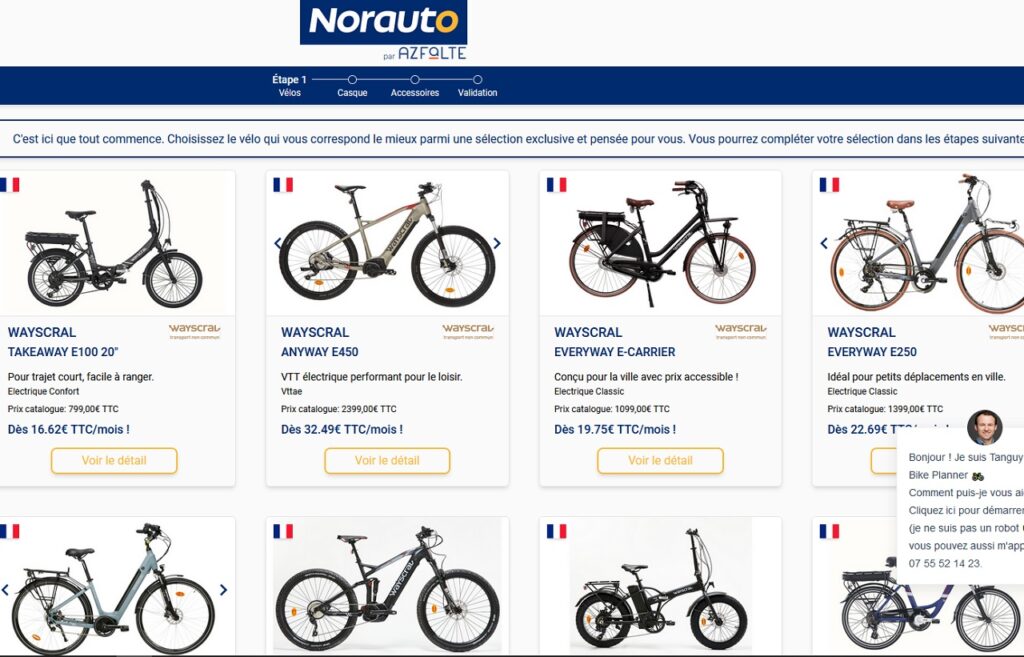 Norauto propose un service de location de vélos de fonction avec Azfalte.