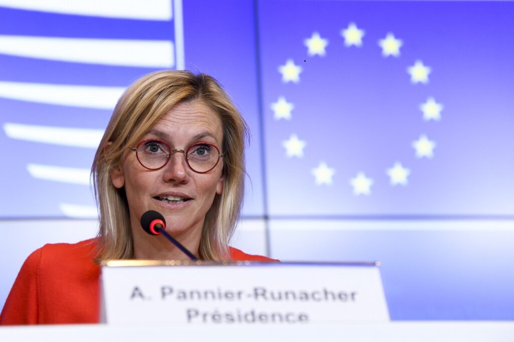 Agnès Pannier-Runacher a présenté la position commune adoptée par le Conseil de l'Union européenne sur le paquet Climat de la Commission, dans la nuit du 28 au 29 juin 2022. © Union Européenne