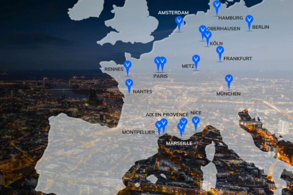 VinFast a présenté une carte de 17 premières implantations. A terme le maillage comptera 50 sites.