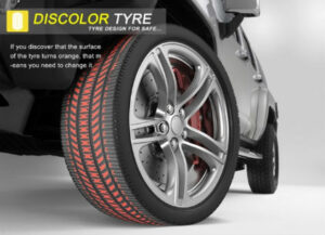 Un pneu qui change de couleur en s’usant