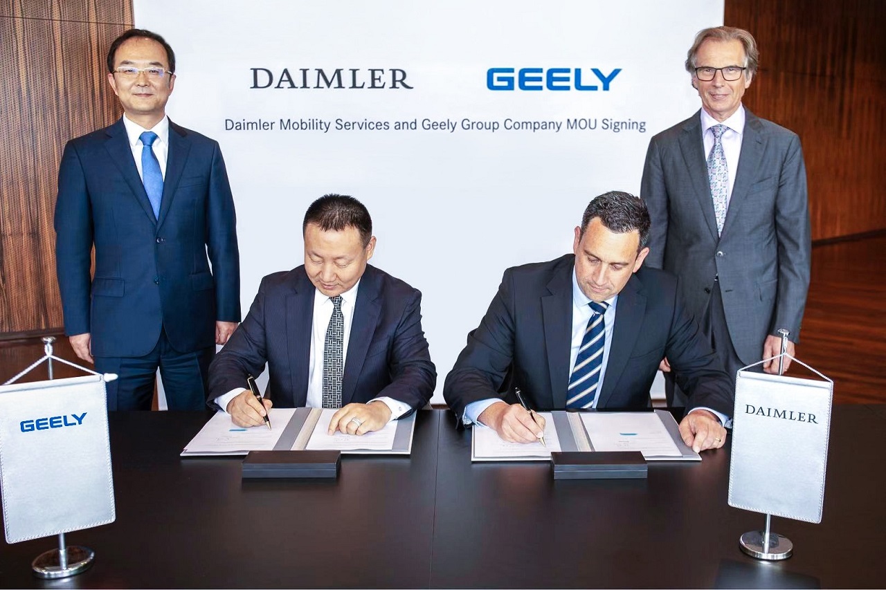 Daimler et Geely vont faire VTC communs en Chine