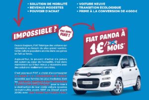 Fiat propose une Panda à 1 euro par mois pendant trois ans avec la prime à la conversion