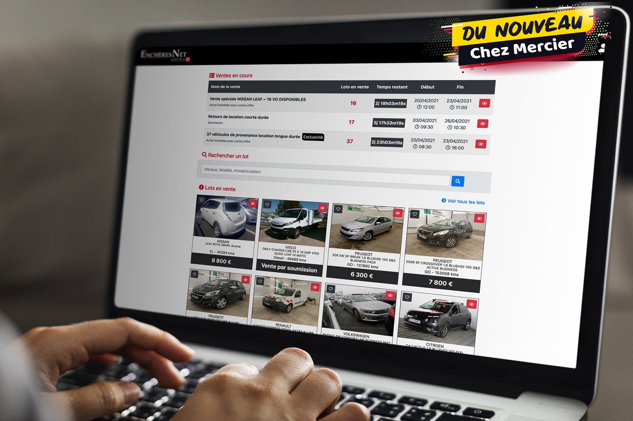 EnchèresNet place Mercier Automobiles sur le BtoB en ligne
